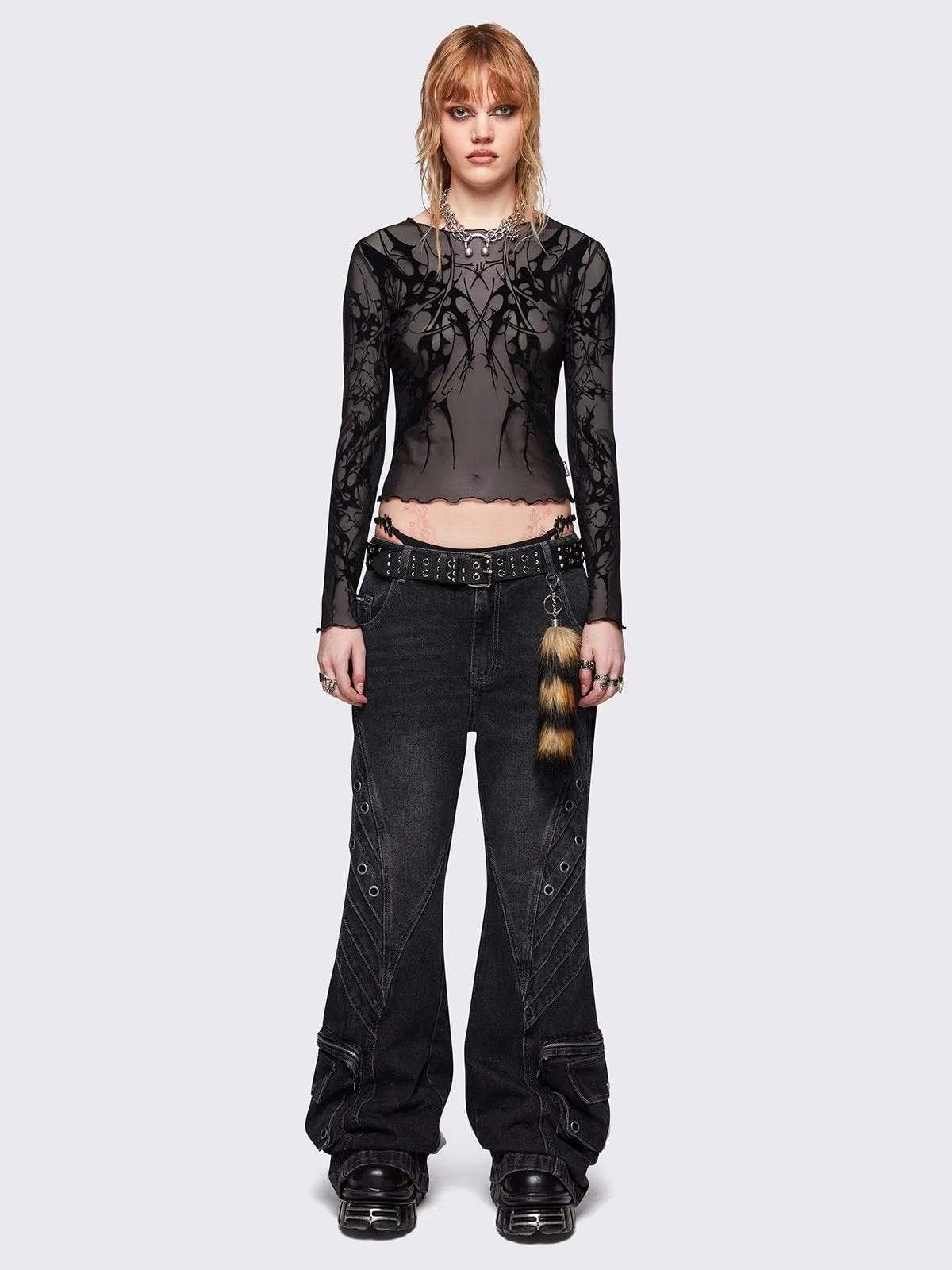 Cryptic Grey Mesh Top sold by Minga London product image thumbnail 3