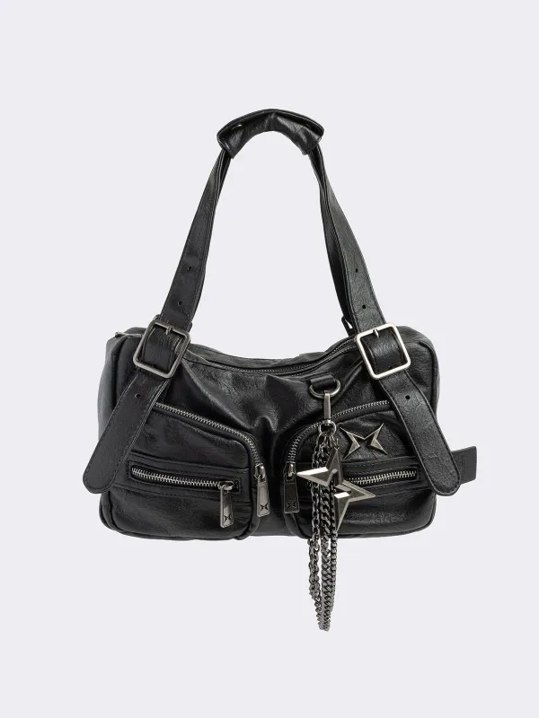 Soot Vegan Leather Shoulder Bag sold by Minga London