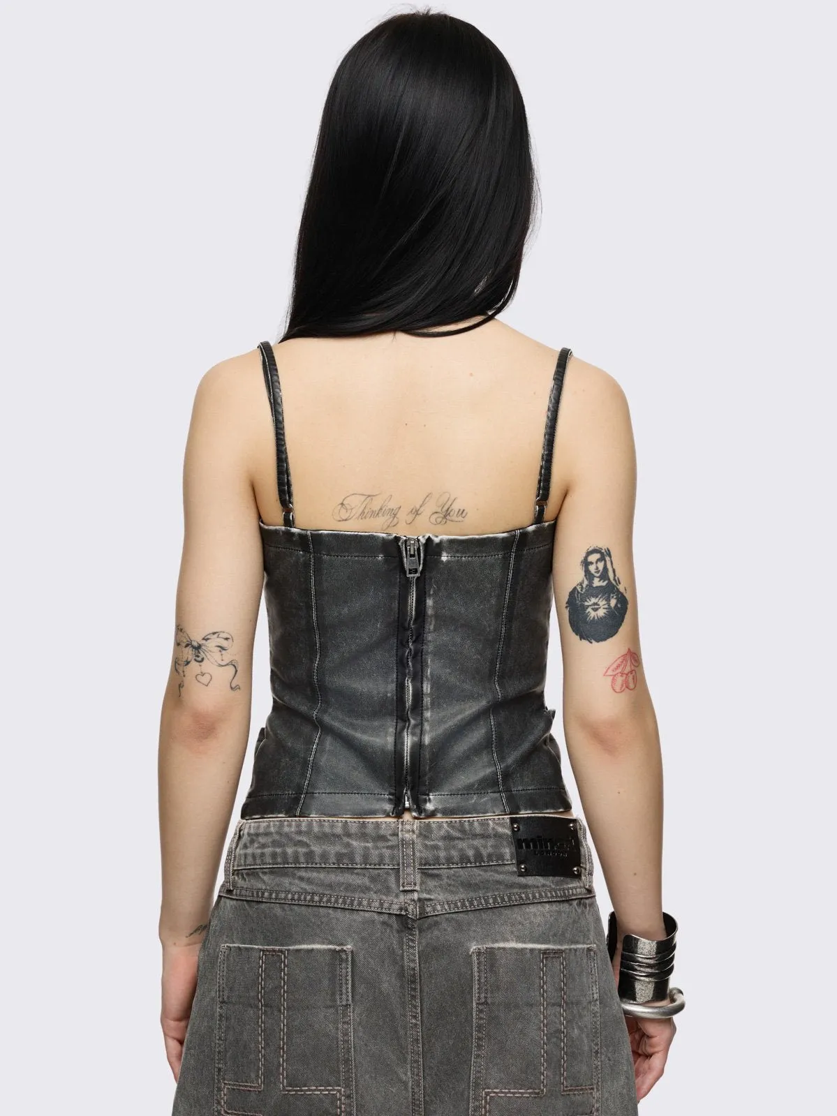 Jessie Vegan Leather Corset Top sold by Minga London product image thumbnail 5