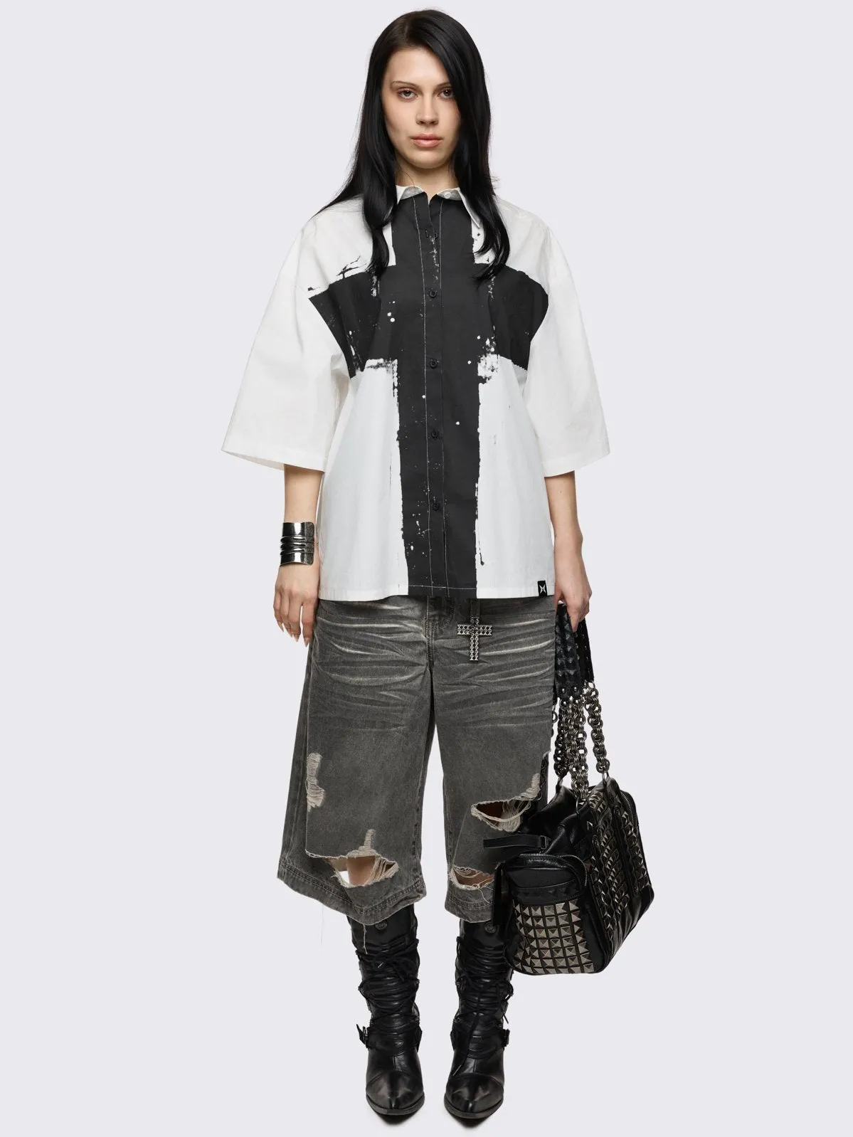 Never Saint White Shirt sold by Minga London product image thumbnail 2