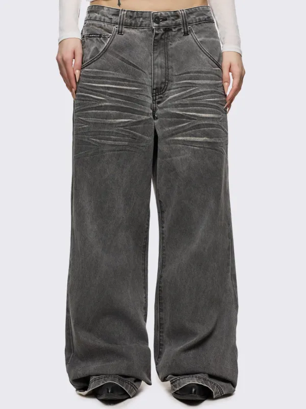 Smoke Baggy Jeans made by Minga London