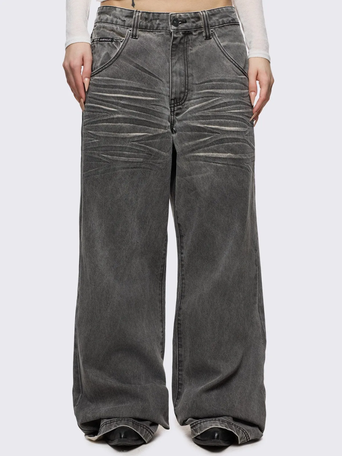 Smoke Baggy Jeans sold by Minga London