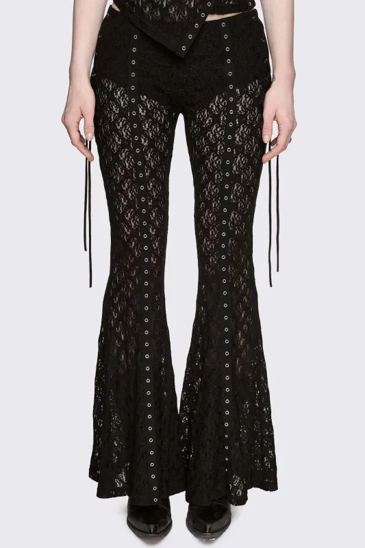 Moor Lace Flared Pants made by Minga London