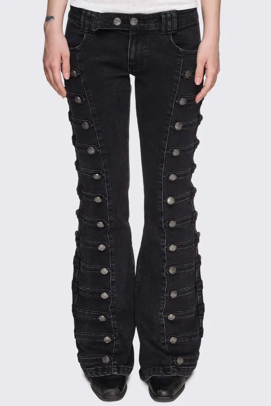 Hilda Military Flared Jeans made by Minga London