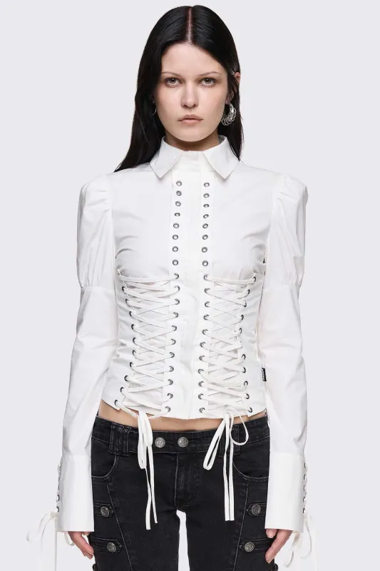 Lithium Lace-Up Top made by Minga London