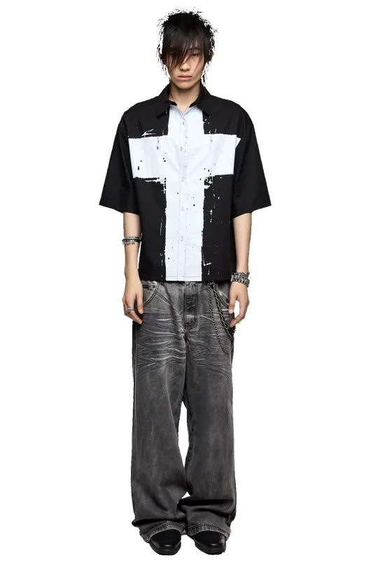 Never Saint Black Shirt made by Minga London