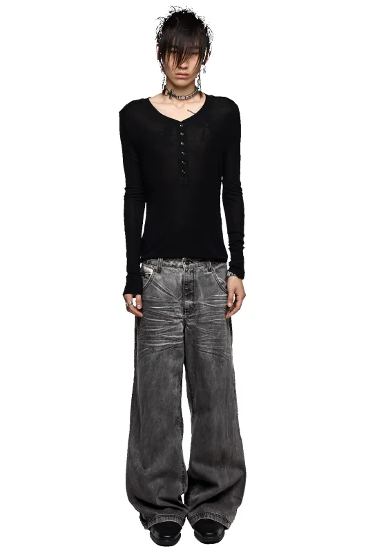 Smoke Baggy Jeans made by Minga London