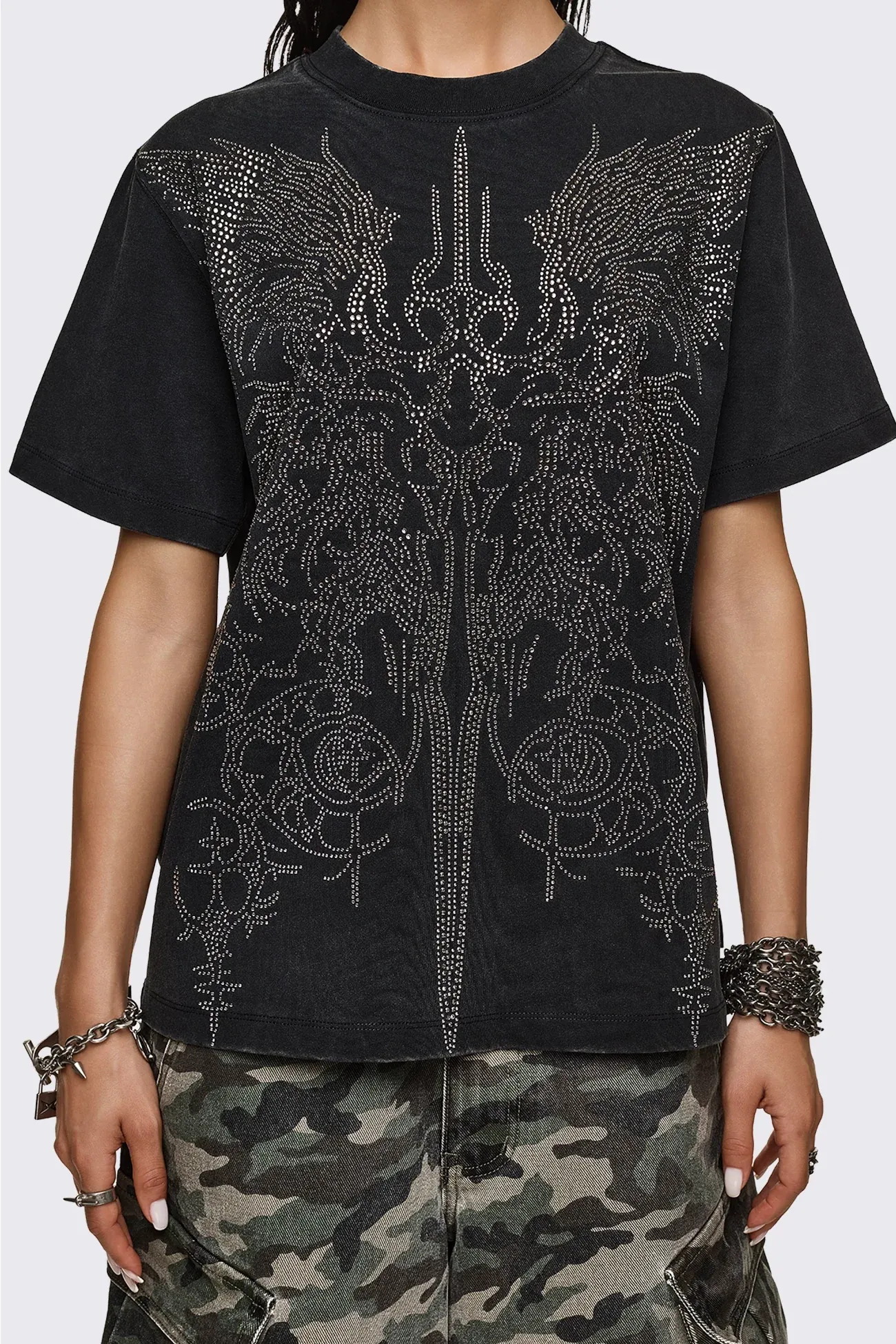 Elysium Sigil Rhinestone Graphic T-Shirt sold by Minga London product image thumbnail 3