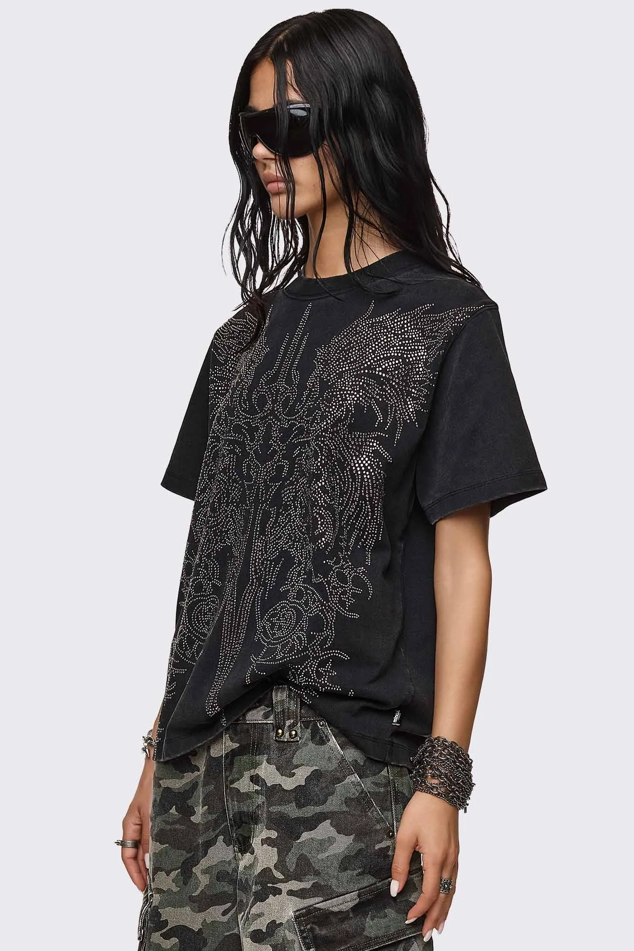 Elysium Sigil Rhinestone Graphic T-Shirt sold by Minga London product image thumbnail 4
