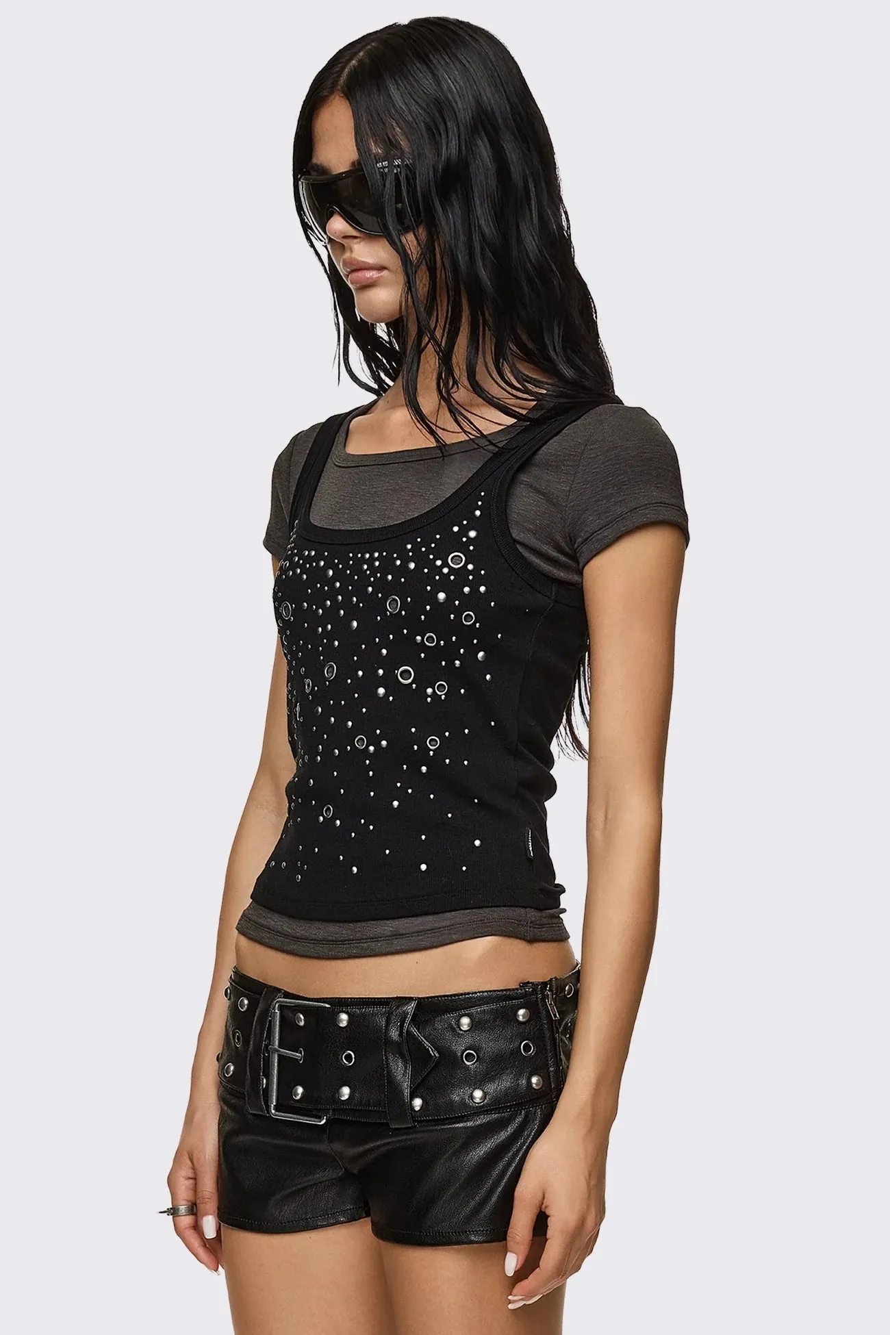 Rumour Layered Studded Top sold by Minga London product image thumbnail 4