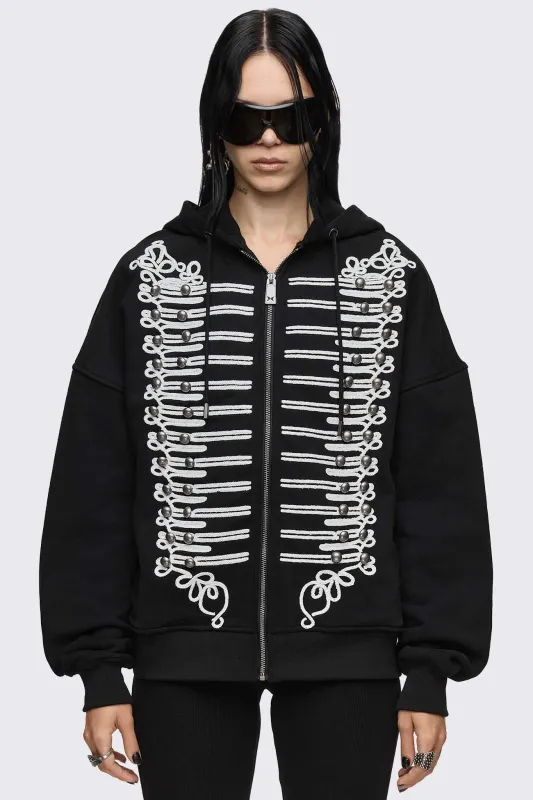 Libertine Military Zip Up Hoodie made by Minga London