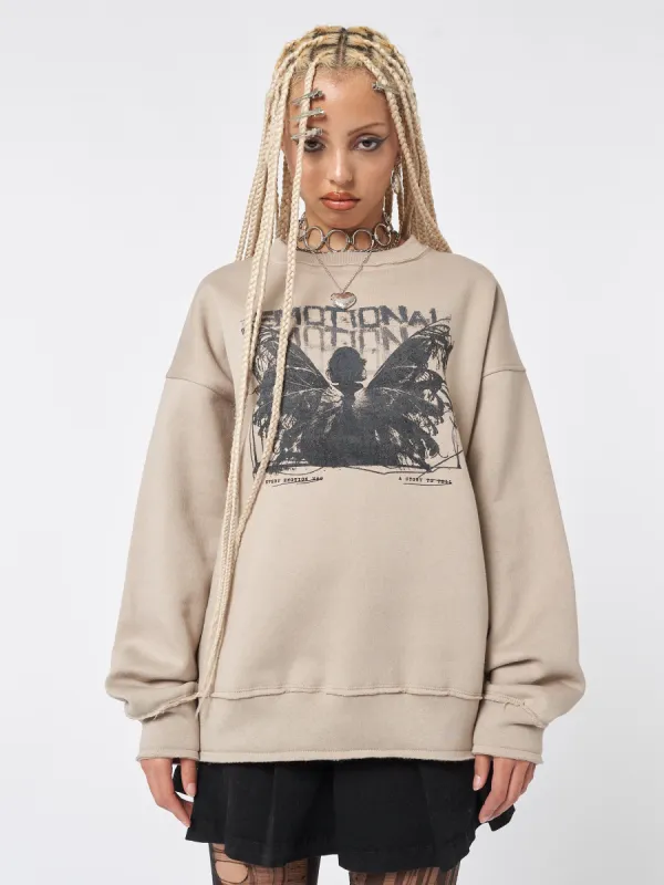 Emotional Fairy Beige Sweatshirt sold by Minga London