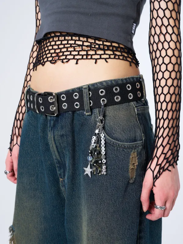 Haunted Trinkets Black Canvas Belt sold by Minga London