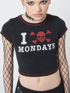 I Hate Mondays Black Baby Tee sold by Minga London