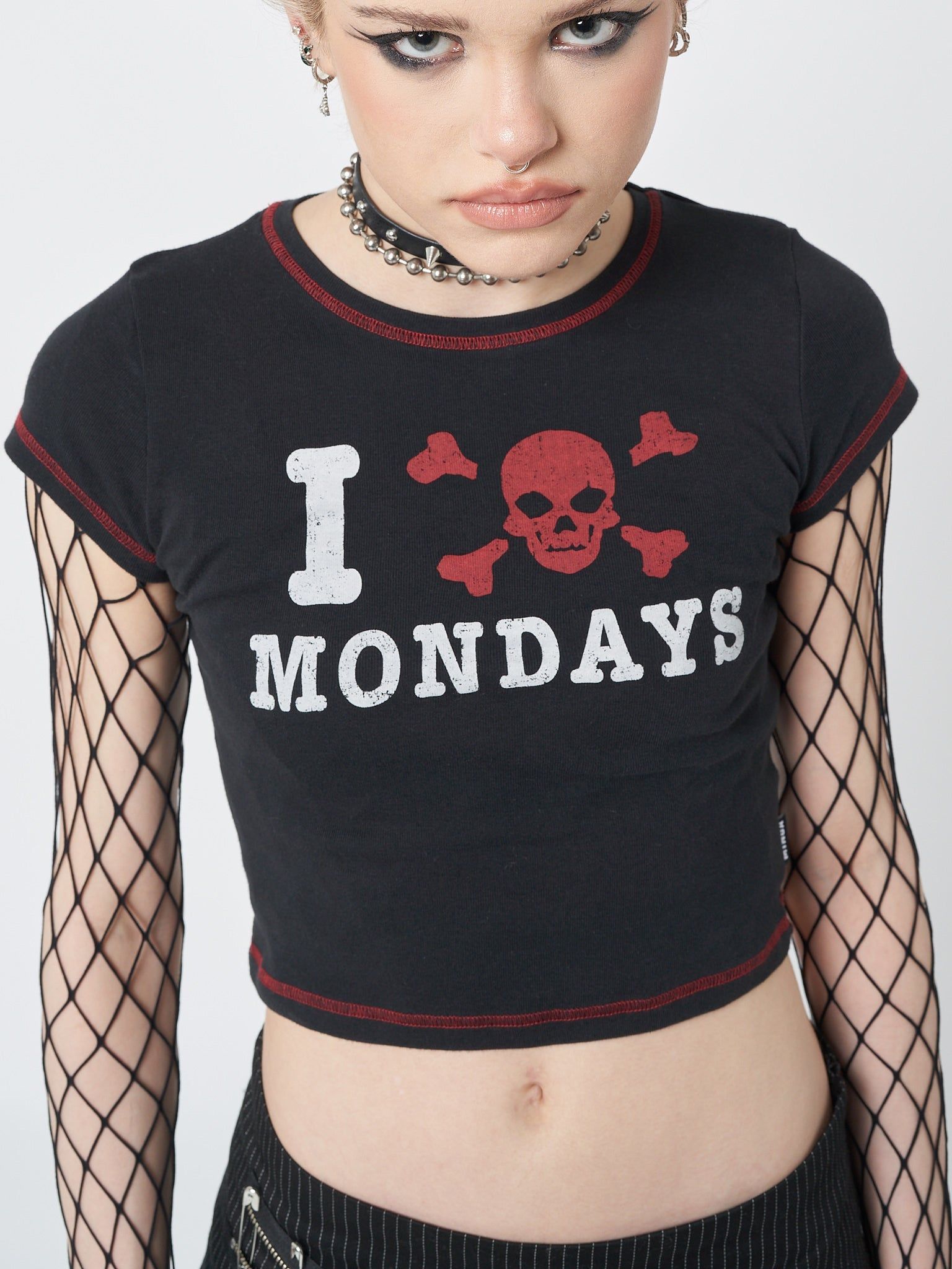 I Hate Mondays Black Baby Tee sold by Minga London product image thumbnail 3