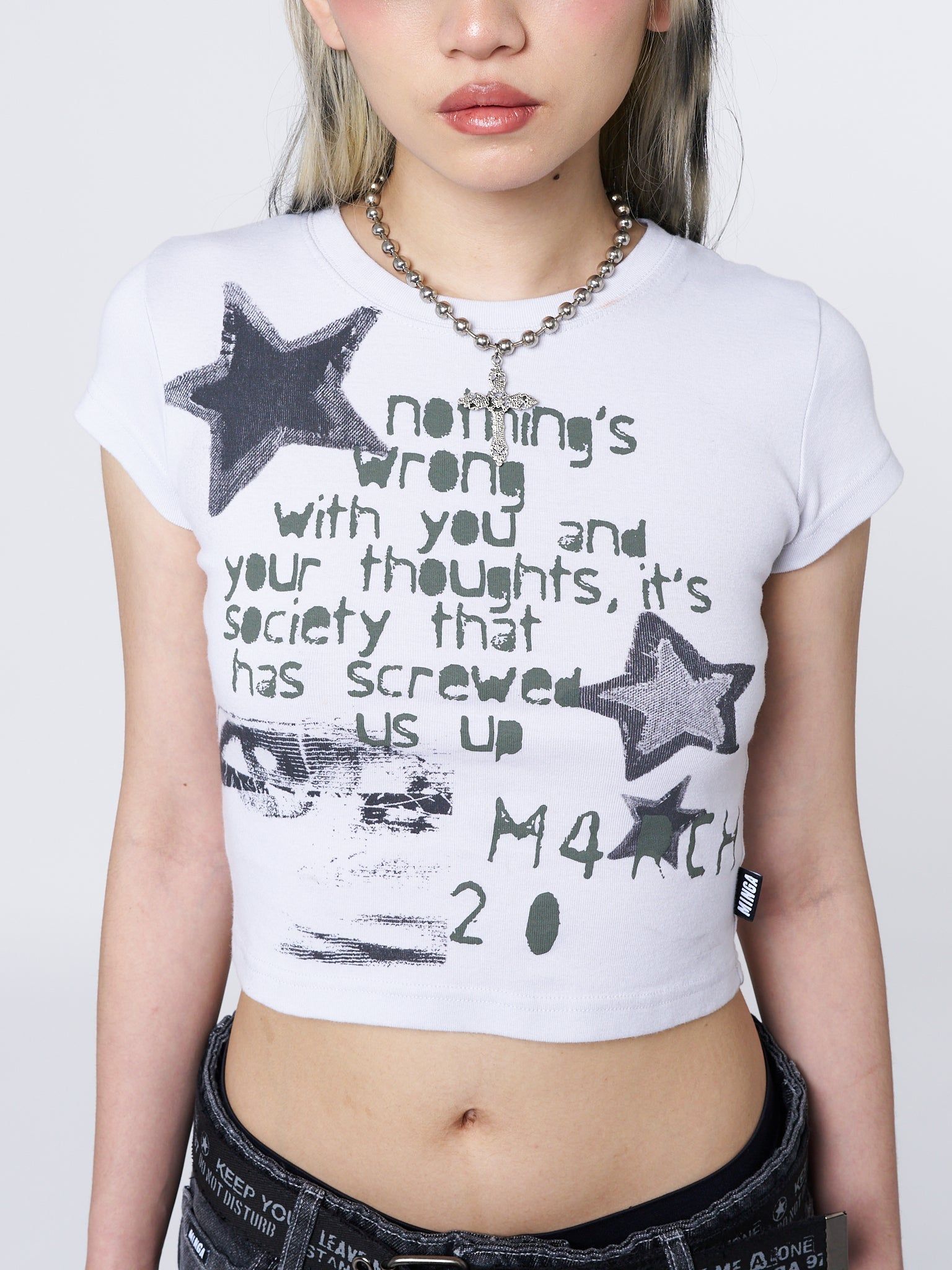 Society Star Graphic Baby Tee sold by Minga London product image thumbnail 3