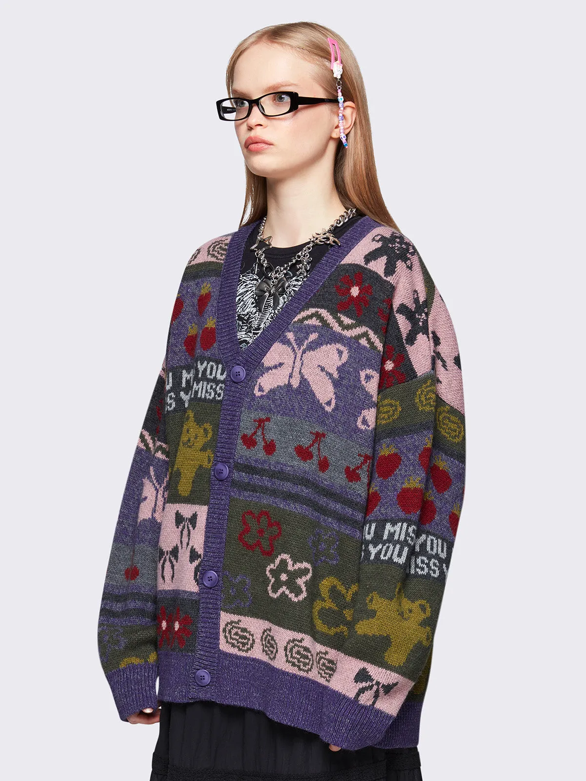 Miss You Jacquard Cardigan sold by Minga London product image thumbnail 4
