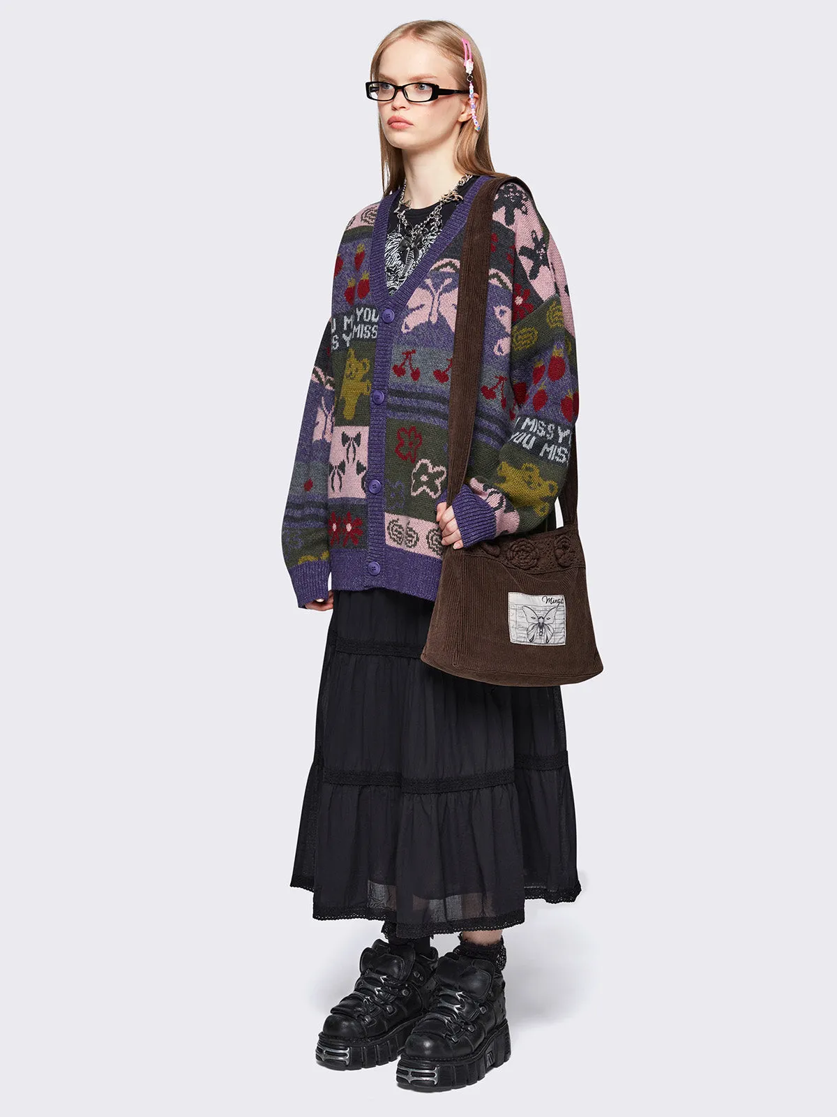 Miss You Jacquard Cardigan sold by Minga London product image thumbnail 2