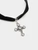 Gothic Cross Pendant Choker Necklace sold by Minga London