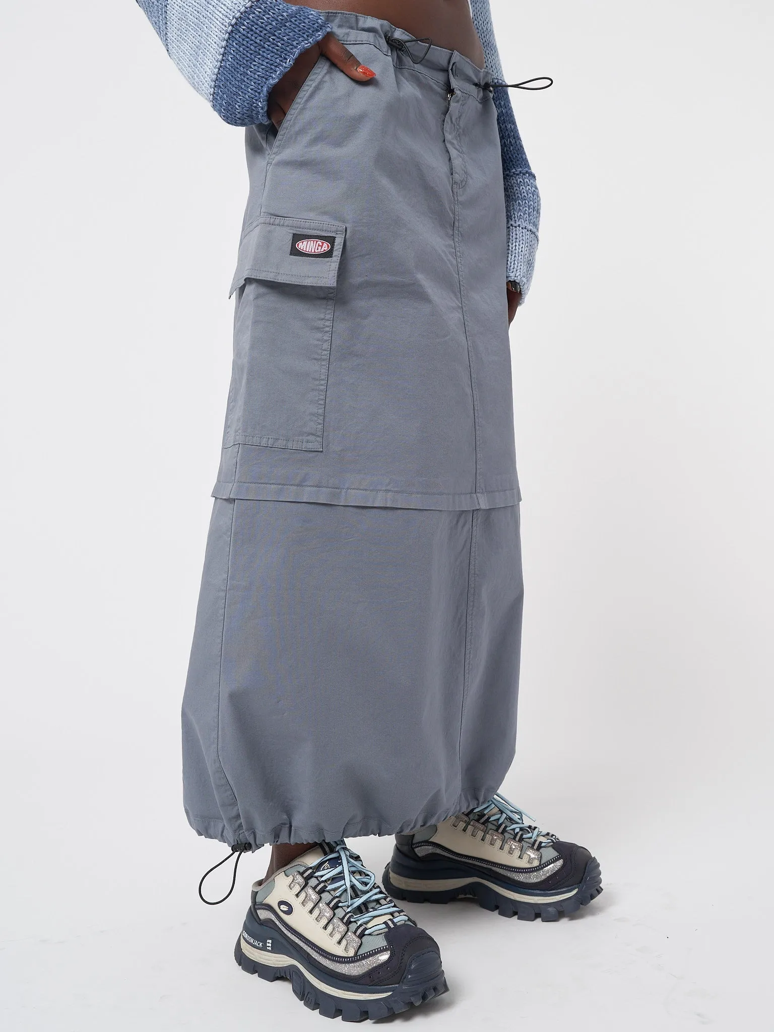 Ruby Stone Blue Maxi Tech Cargo Skirt sold by Minga London product image thumbnail 4