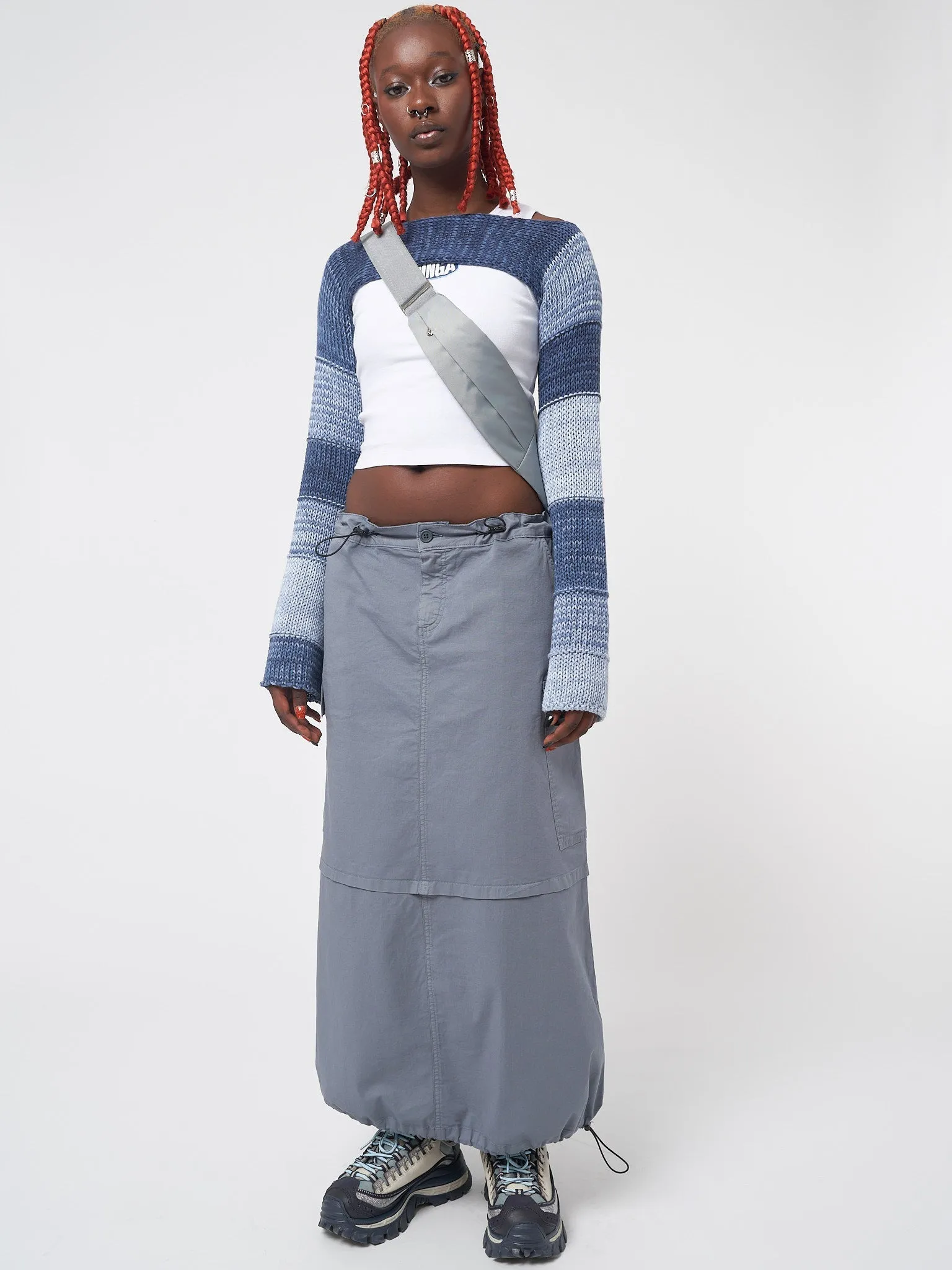 Ruby Stone Blue Maxi Tech Cargo Skirt sold by Minga London product image thumbnail 2