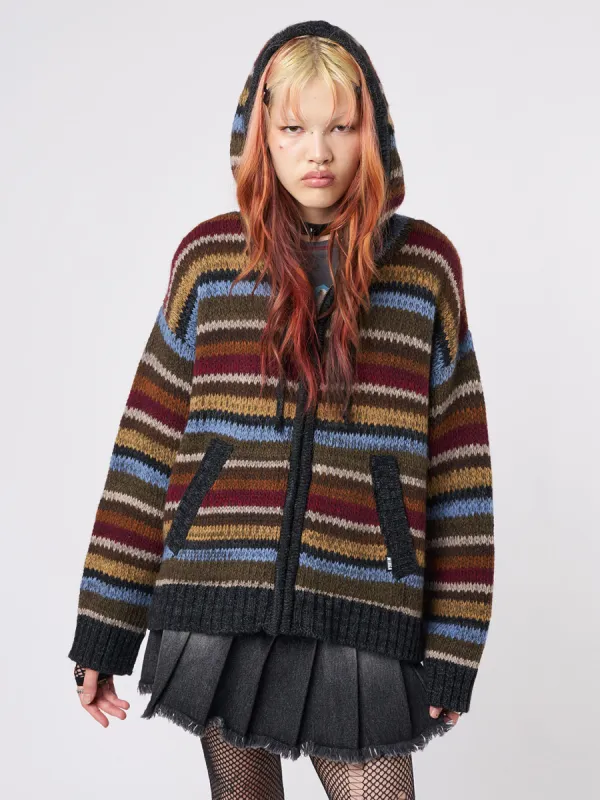 Jacky Knitted Zip-Up Hoodie sold by Minga London