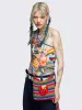 Berry Rainbow Striped Crochet Bag sold by Minga London