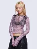 Willa Lace Up Mesh Top sold by Minga London