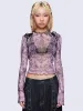 Willa Lace Up Mesh Top sold by Minga London