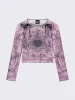 Willa Lace Up Mesh Top sold by Minga London