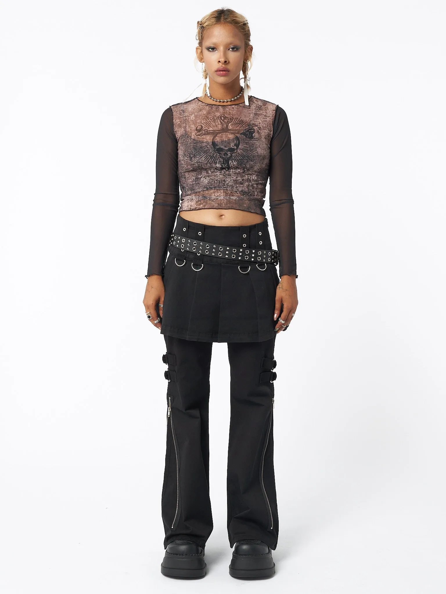 Skull Smash Contrast Mesh Top sold by Minga London product image thumbnail 2
