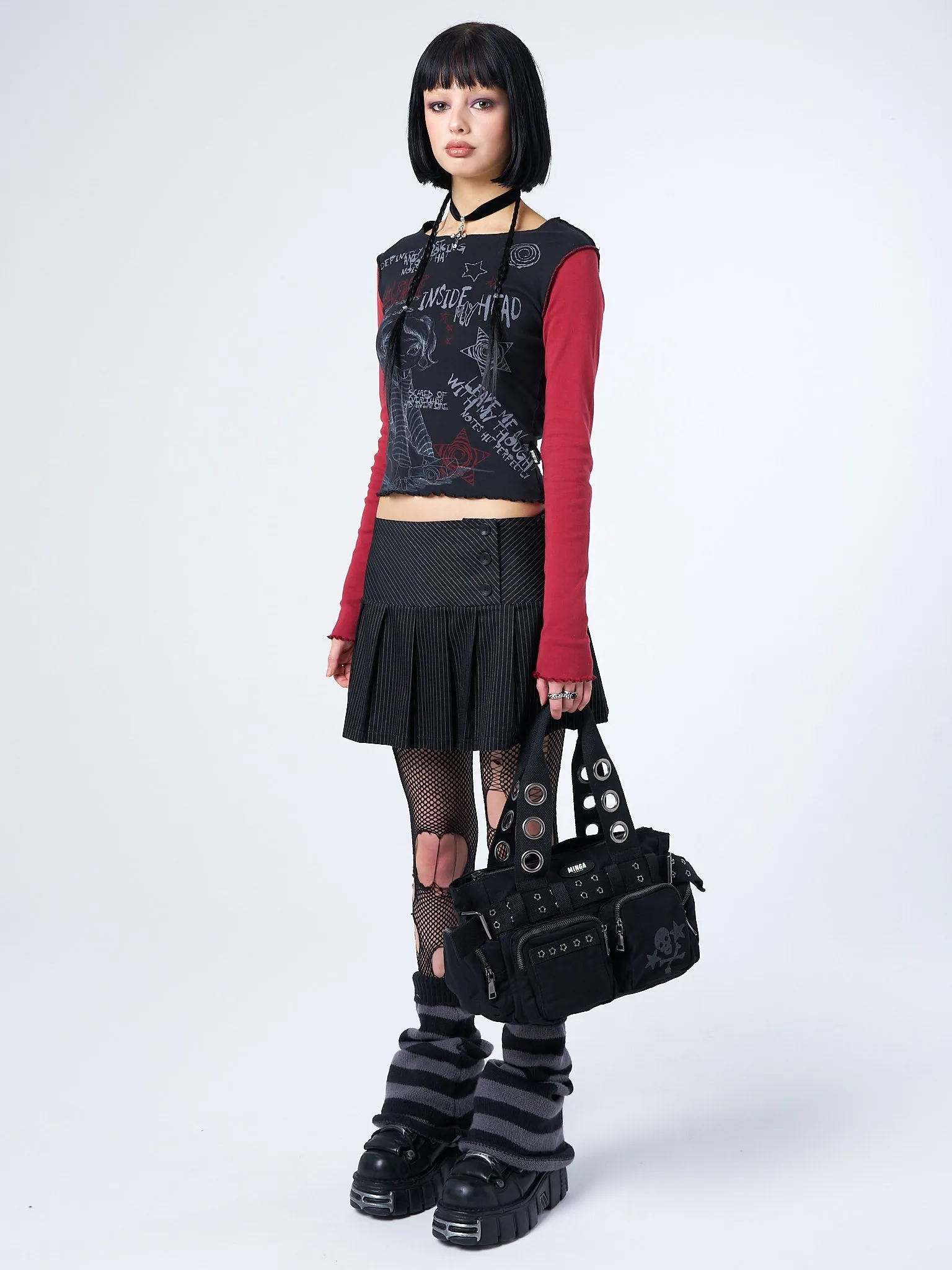 No Silence Red & Black Graphic Top sold by Minga London product image thumbnail 5