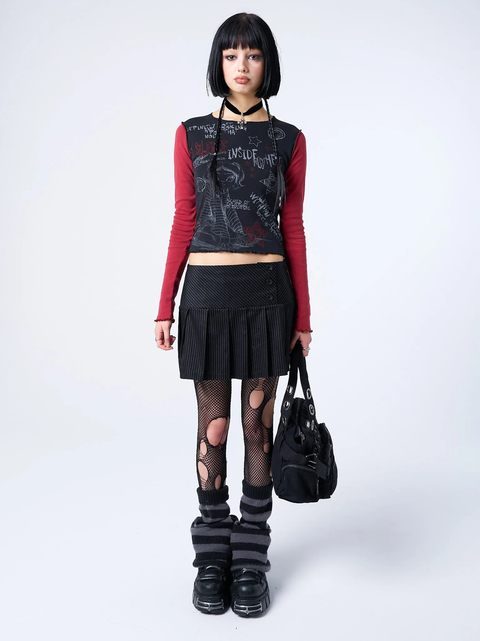 No Silence Red & Black Graphic Top sold by Minga London product image thumbnail 2