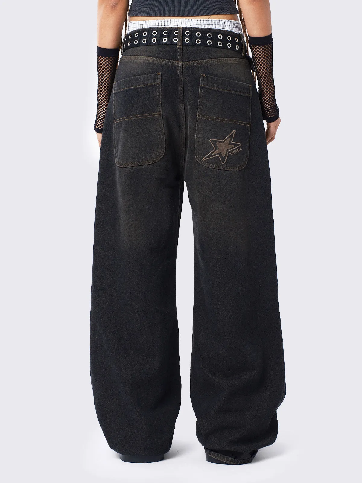 Echo Black Overdye Baggy Jeans sold by Minga London product image thumbnail 3