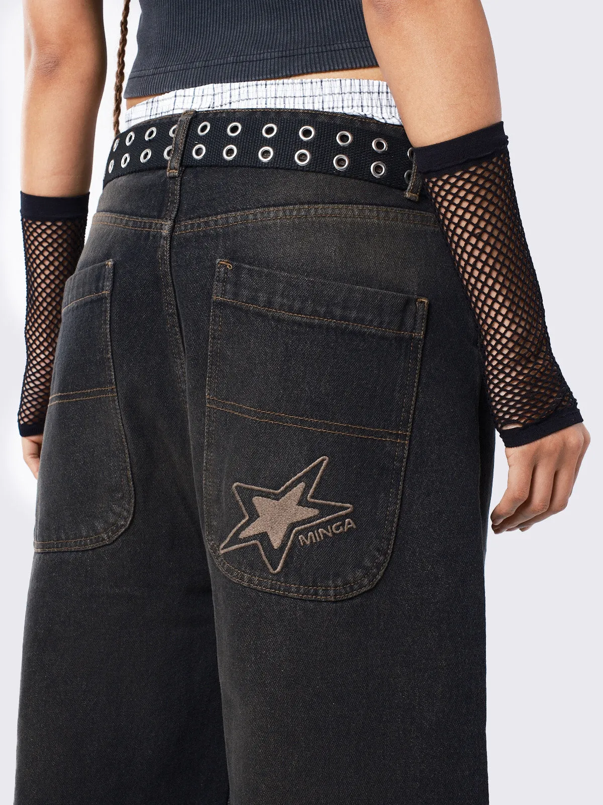 Echo Black Overdye Baggy Jeans sold by Minga London product image thumbnail 5