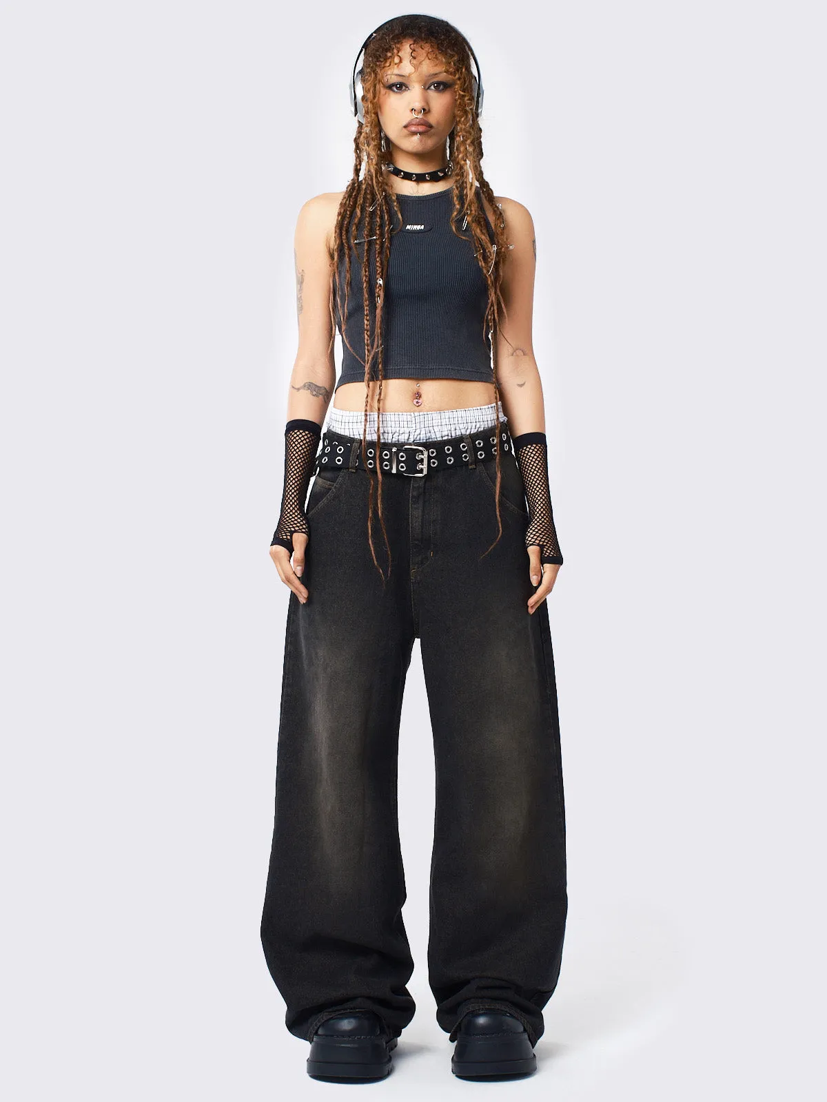 Echo Black Overdye Baggy Jeans sold by Minga London product image thumbnail 2