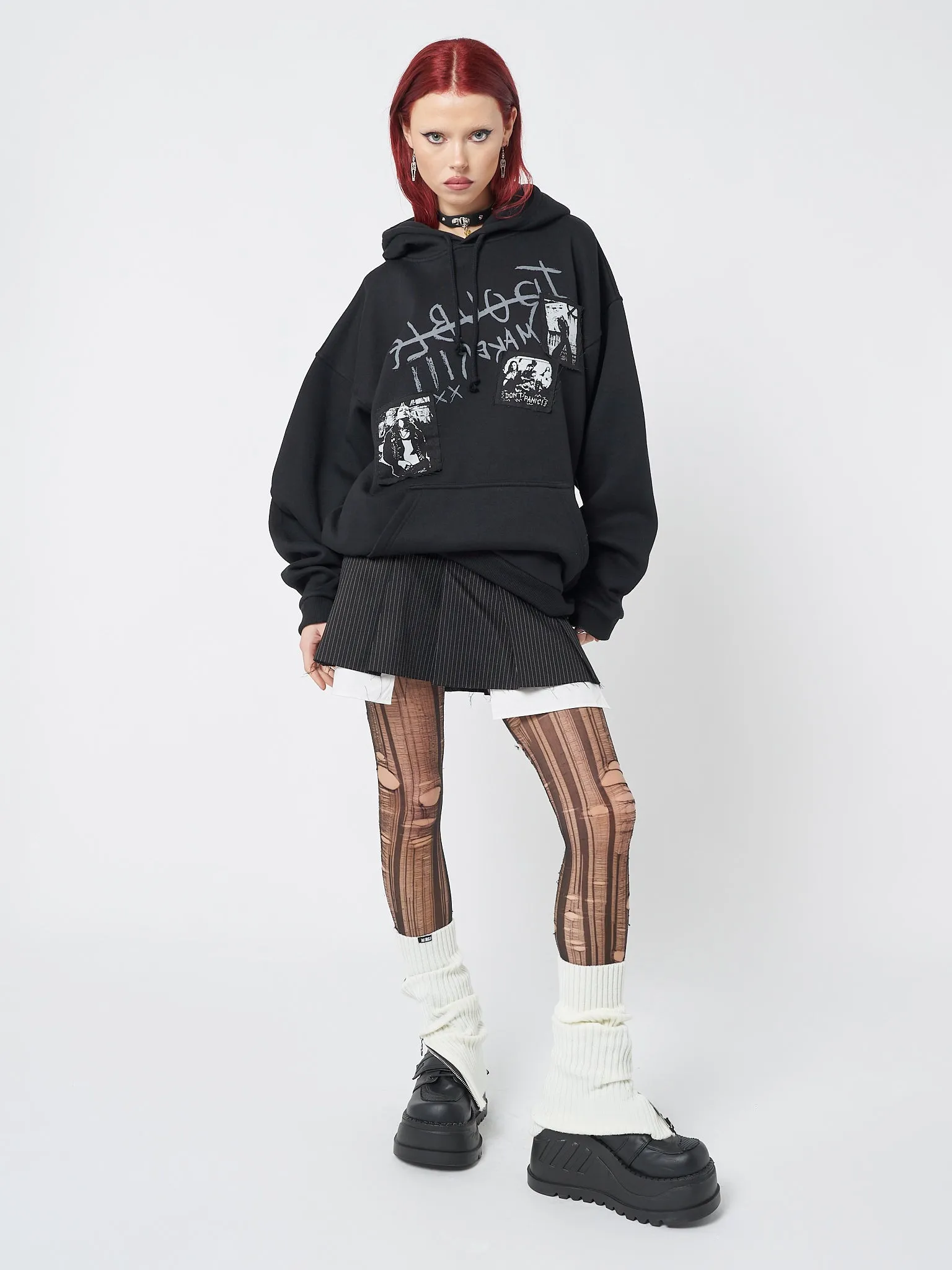 Troublemaker Patches Black Hoodie sold by Minga London product image thumbnail 2