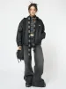 Olivia Vegan Leather Bomber Jacket in Black sold by Minga London