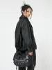 Olivia Vegan Leather Bomber Jacket in Black sold by Minga London