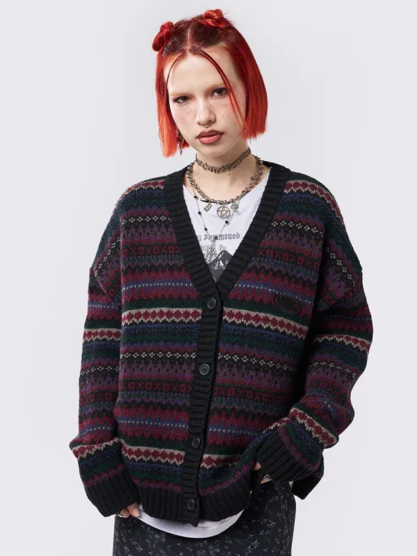 Enya Jacquard Knit Cardigan sold by Minga London