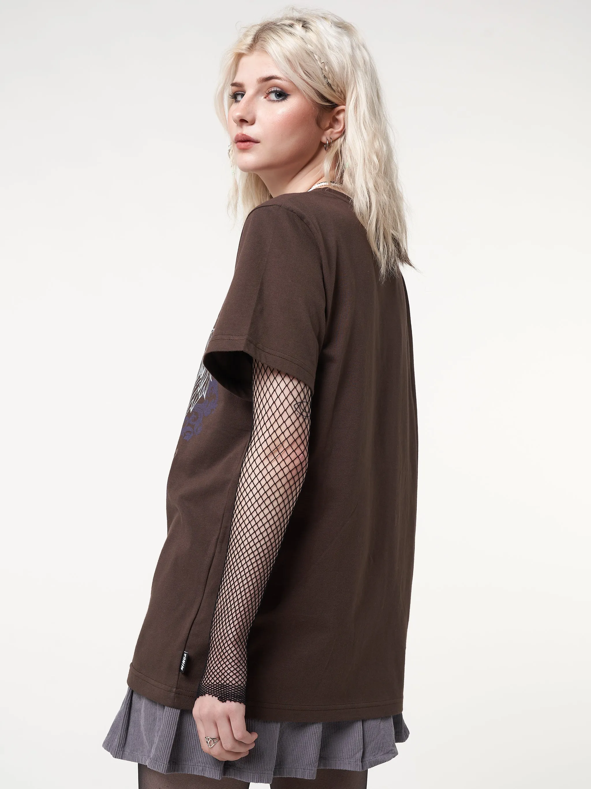 Winged Cross Brown T-shirt sold by Minga London product image thumbnail 5