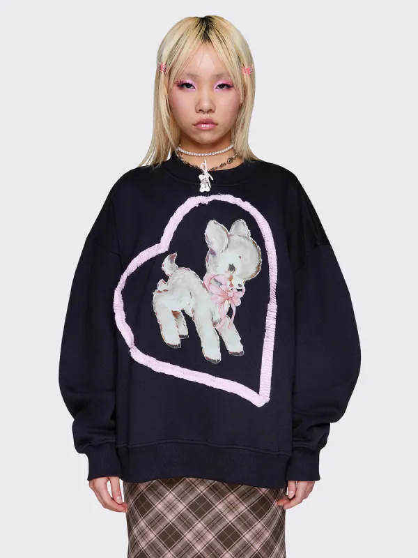Lamb Supremacy Ruffled Sweatshirt sold by Minga London