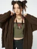 Eli Brown Zip Up Cable Knit Cardigan sold by Minga London