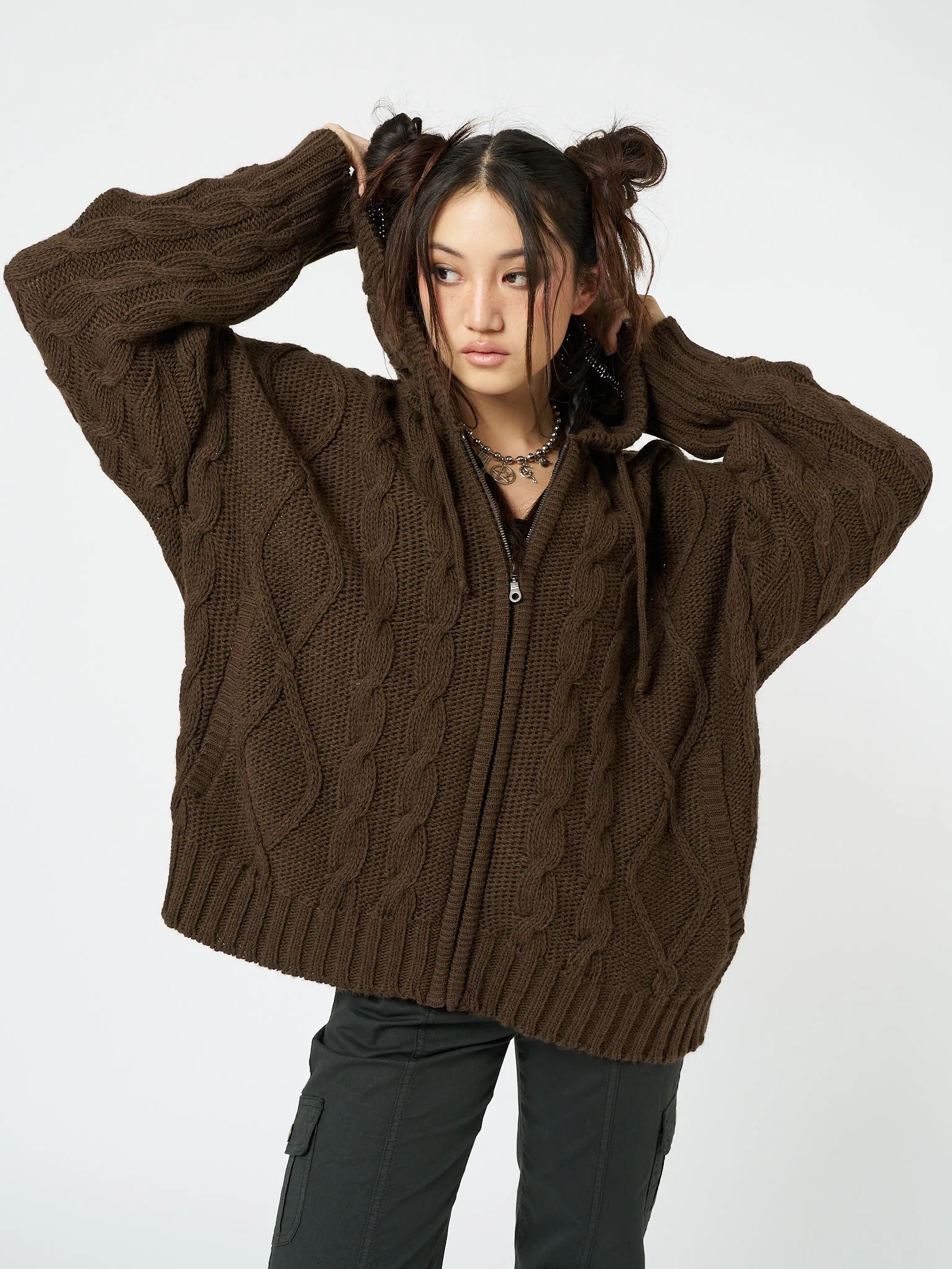 トップス LEINWANDE / Cable Knit Camisole Brown leinwande Cable Knit Camisole