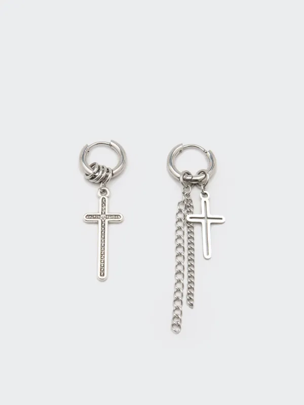 Cross Your Mind Drop Earrings sold by Minga London