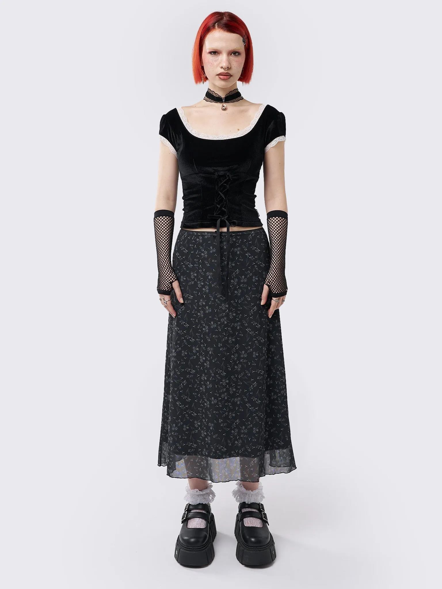 Lila Floral Print Midi Skirt sold by Minga London product image thumbnail 2