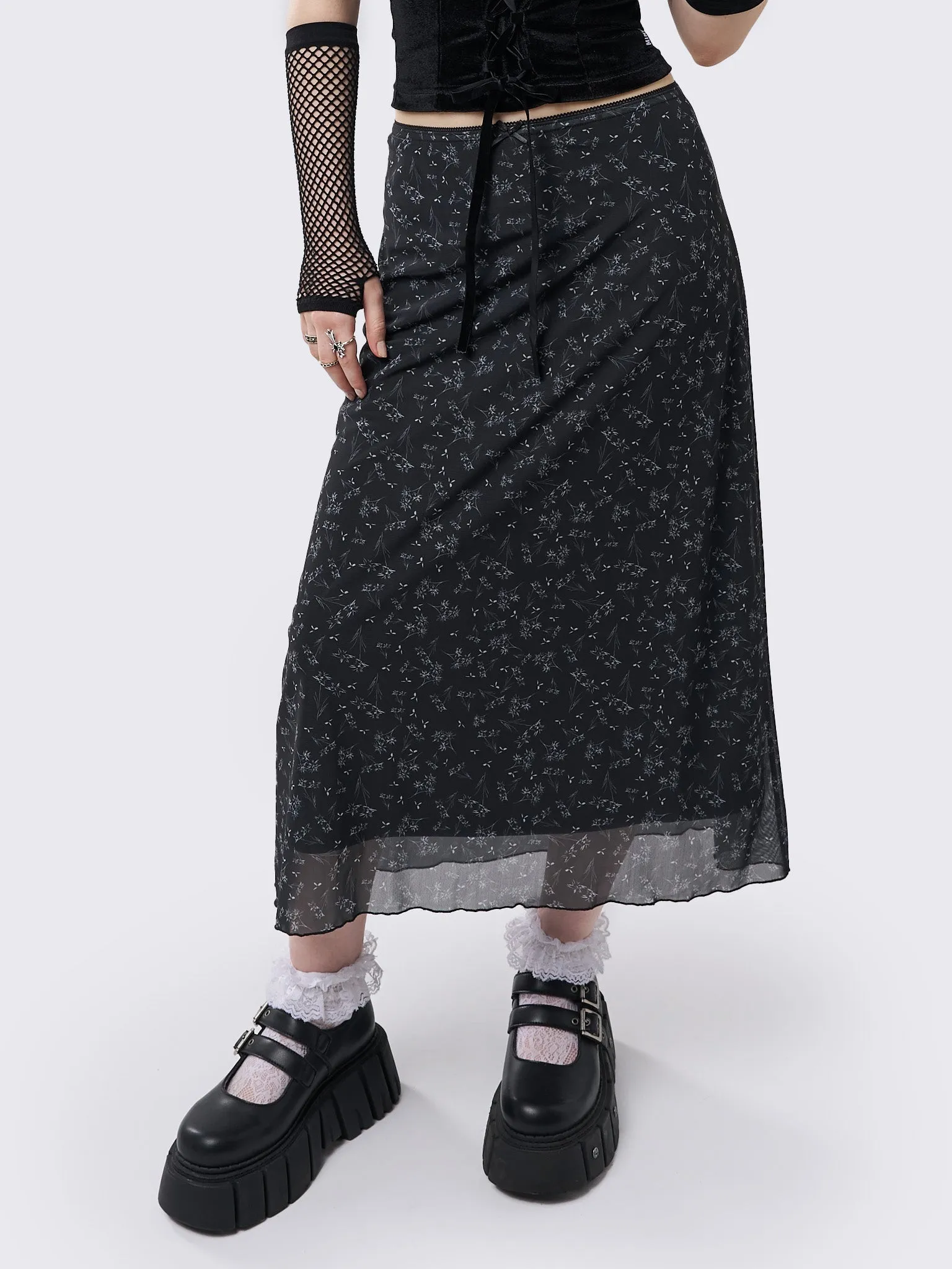 Lila Floral Print Midi Skirt sold by Minga London product image thumbnail 5