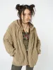 Eli Beige Zip Up Cable Knit Cardigan sold by Minga London