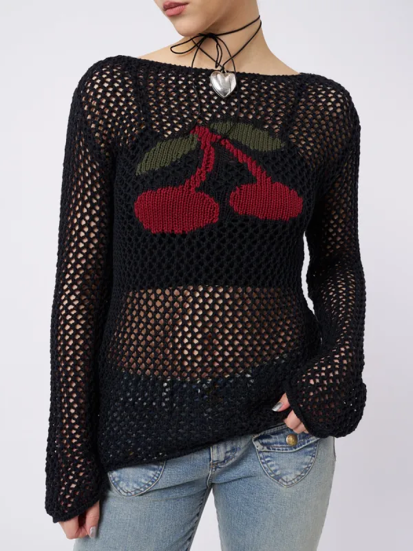 Heart Stopper Open Knit Jumper | Parallel