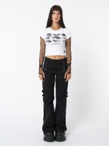 Eye Roll White Rib Baby Tee sold by Minga London
